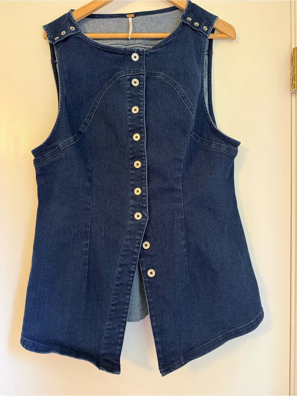 Free People Salome Denim Vest NWOT